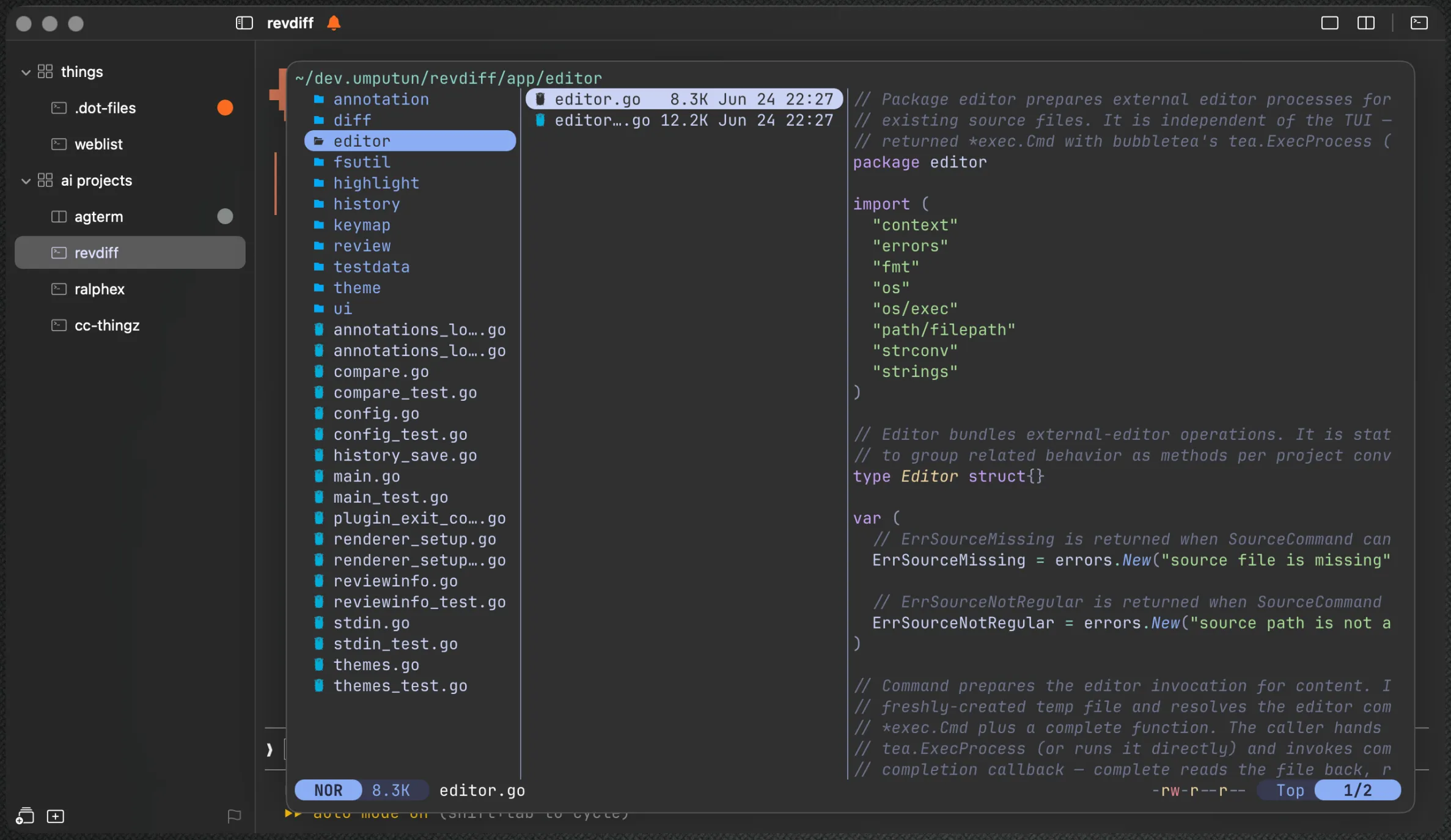 The yazi file manager in a floating overlay over the active session